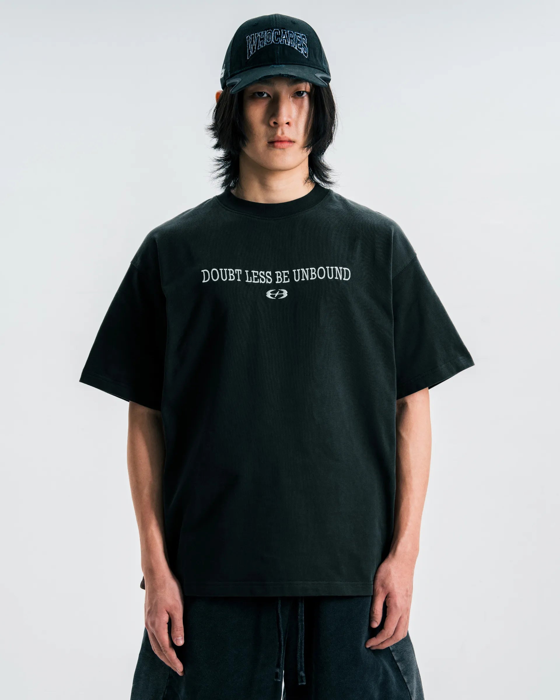 WHOCARES NO DOUBT WASH TEE BLACK