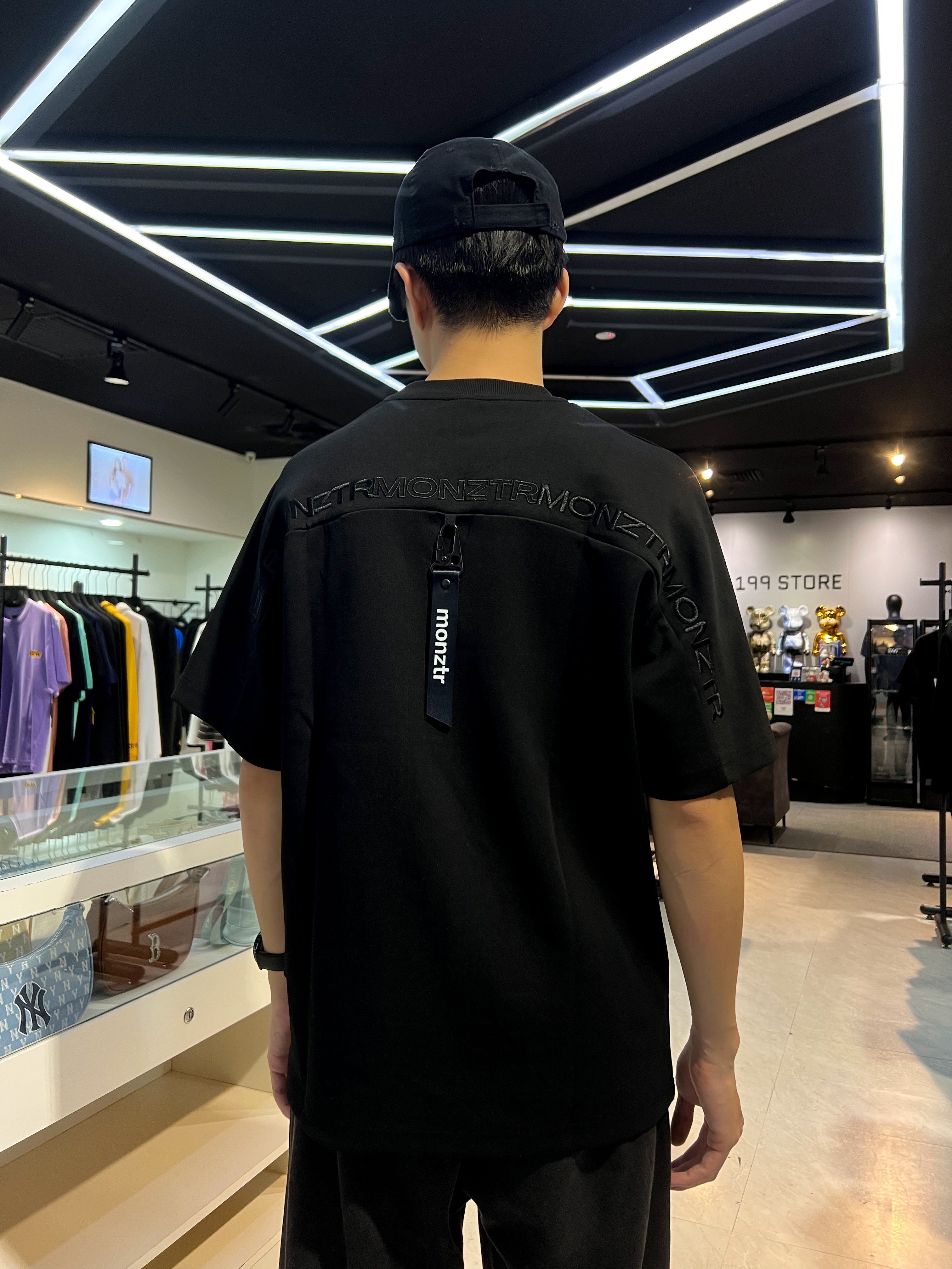MONZTR ESSENTIAL STRAP TEE ALL BLACK