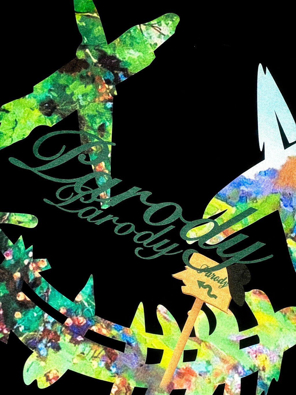 PARODY SMILEY FACE DESIGN 004 BLACK T SHIRT