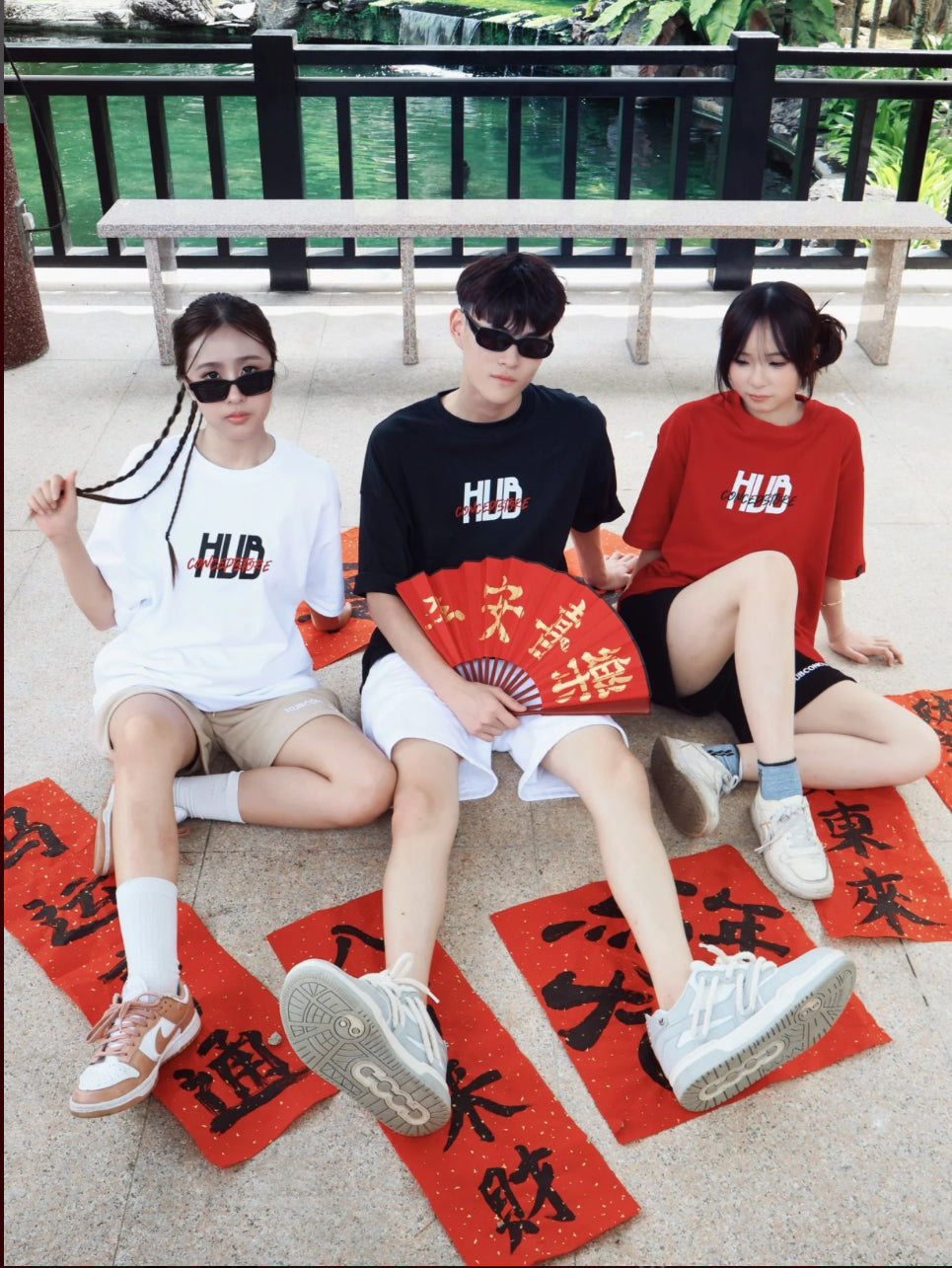 HUBCO MOTION SCRIPT TEE RED