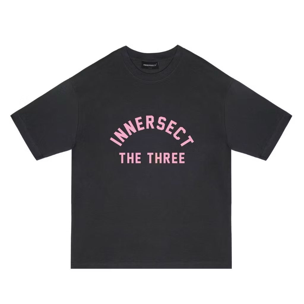 INNERSECT THE THREE PINK LOGO GREY T SHIRT