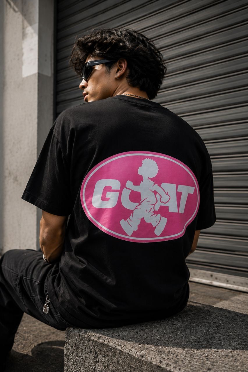 GOAT WALKING MAN TEE PINK BLACK