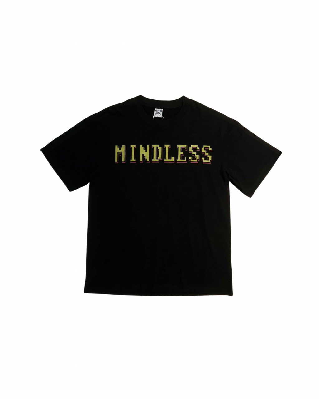 MINDLESS YELLOW ROBOT LOGO TEE BLACK
