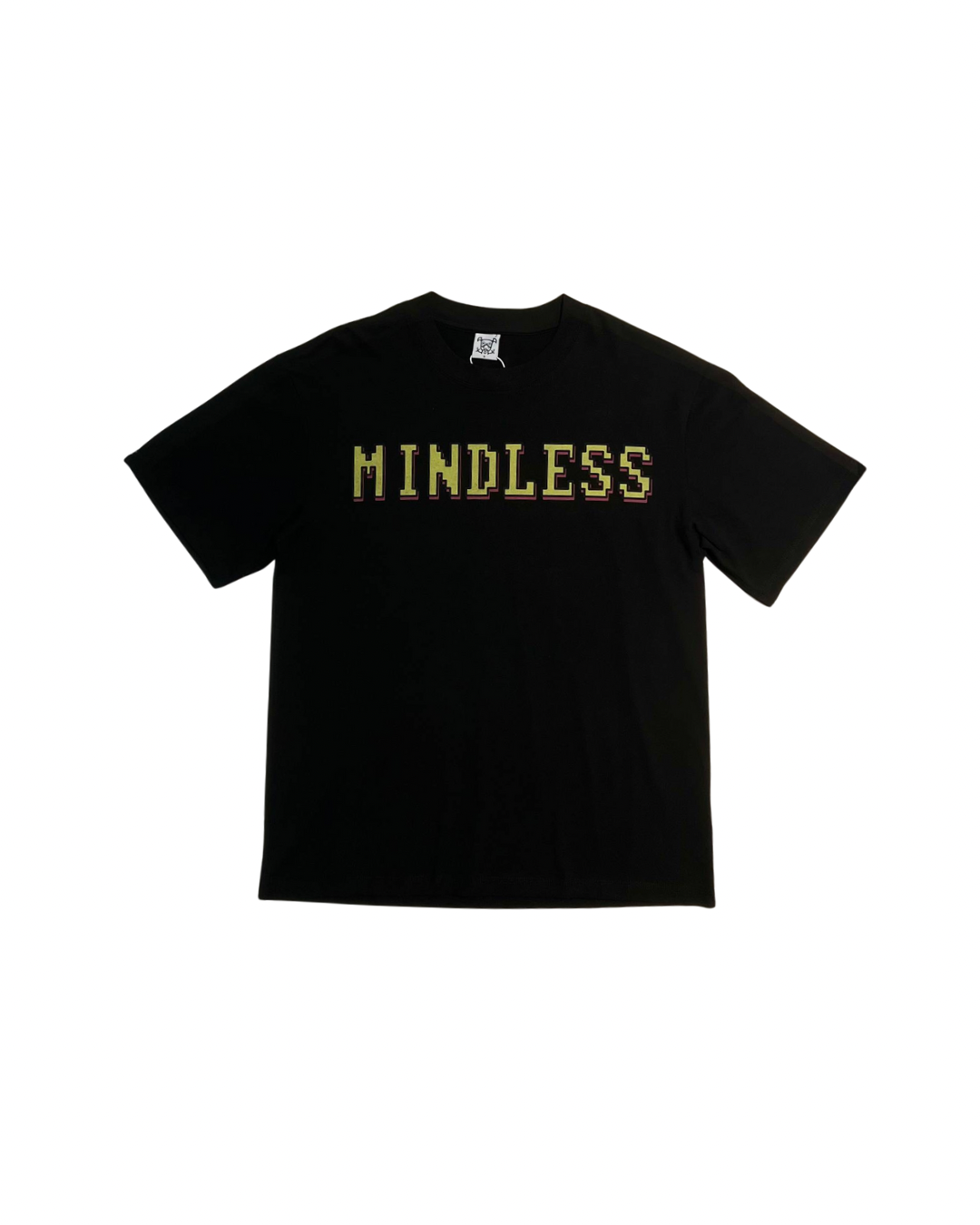 MINDLESS YELLOW ROBOT LOGO TEE BLACK