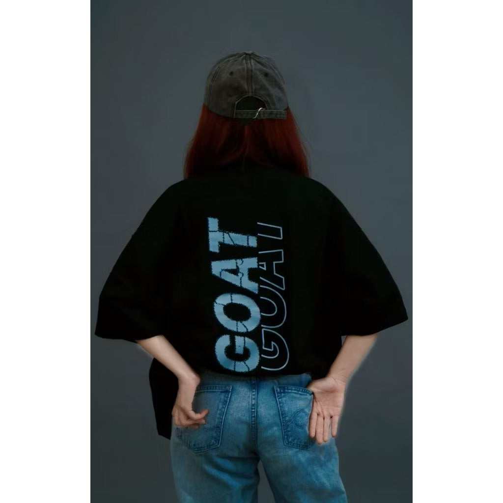 GOAT DOUBLE VISION BLACK T SHIRT