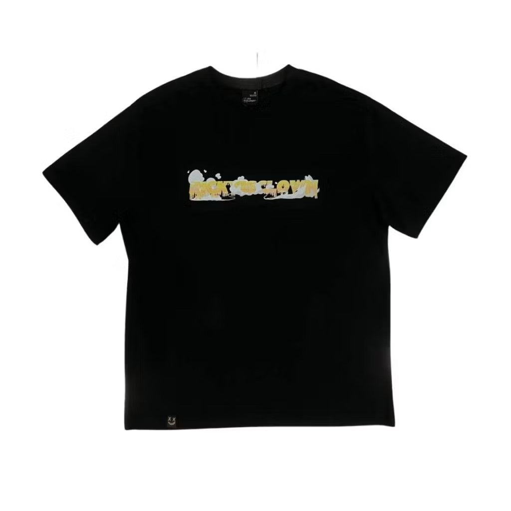 RICKYISCLOWN YELLOW LIQUID BLACK T SHIRT