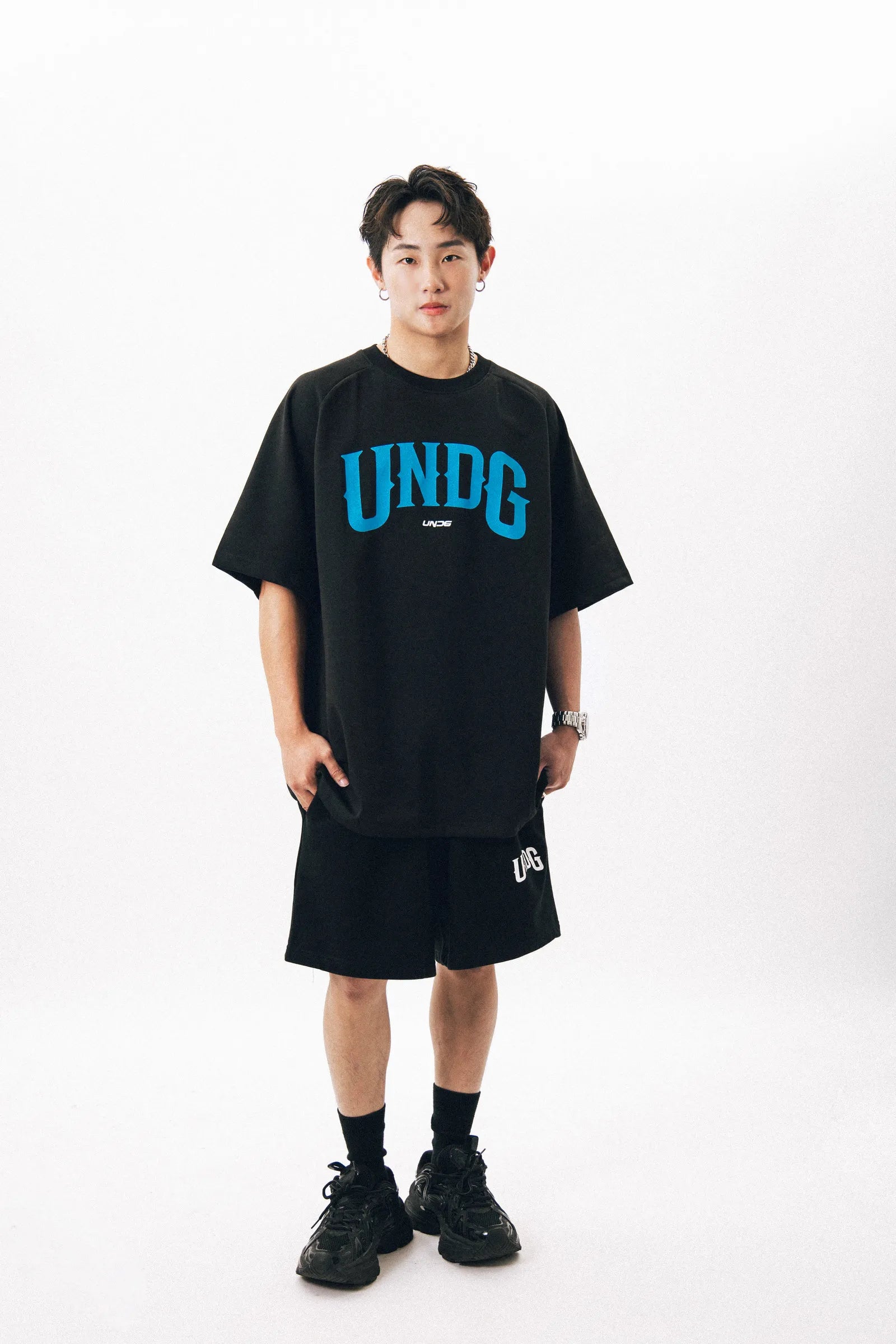 UNDG ICON RAGLAN TEE (BLACK/BLUE)