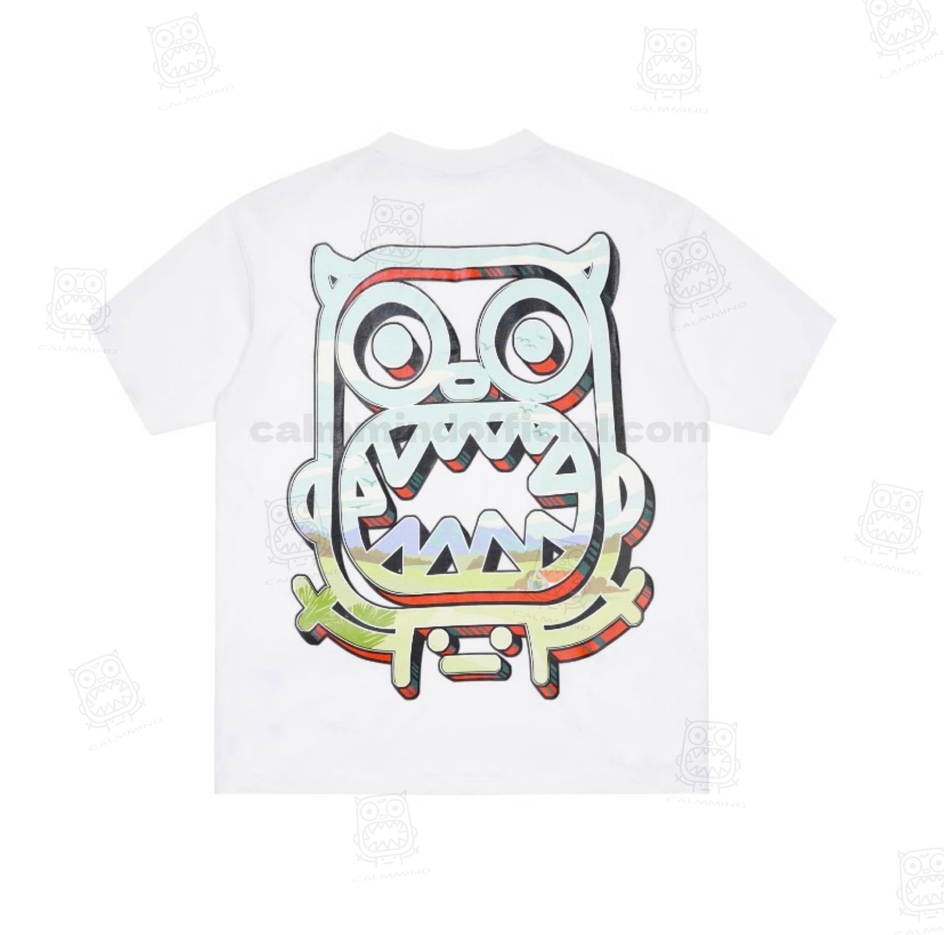 Calmmind Oil Paint Monster Tee White