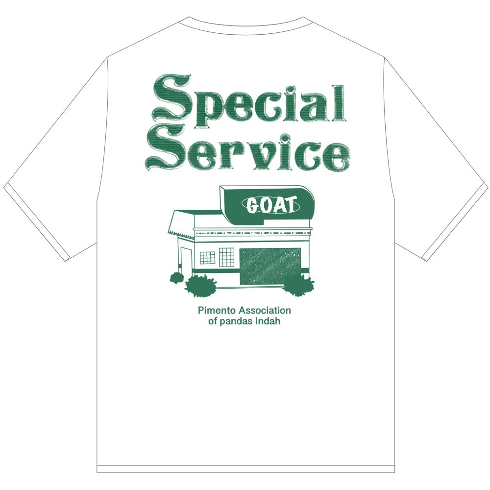 GOAT SERVICE STATION T SHIRT WHITE