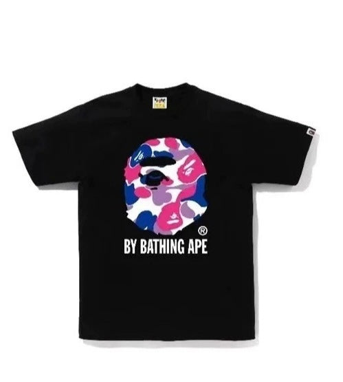 BAPE Color Camo Big Ape Head Tee in Black/Purple