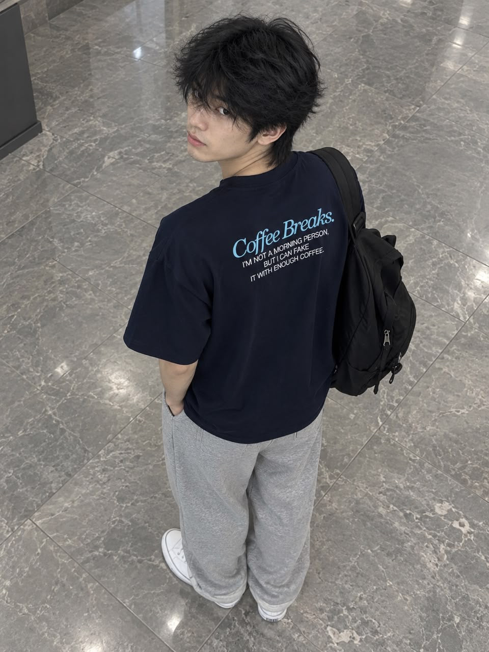 BELLKENIDEA COFFEEBREAKS TEE NAVY BLUE