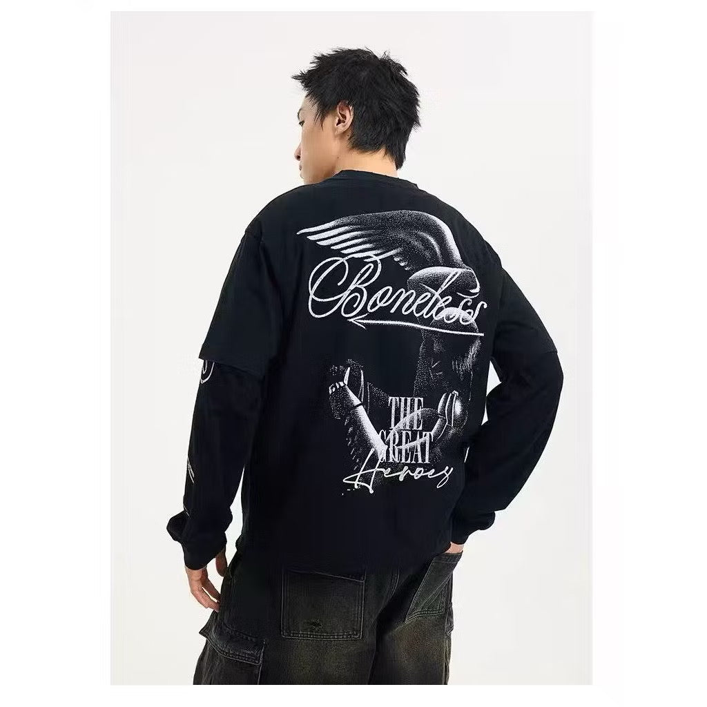 BONELESS HEROES EAGLE TEE BLACK