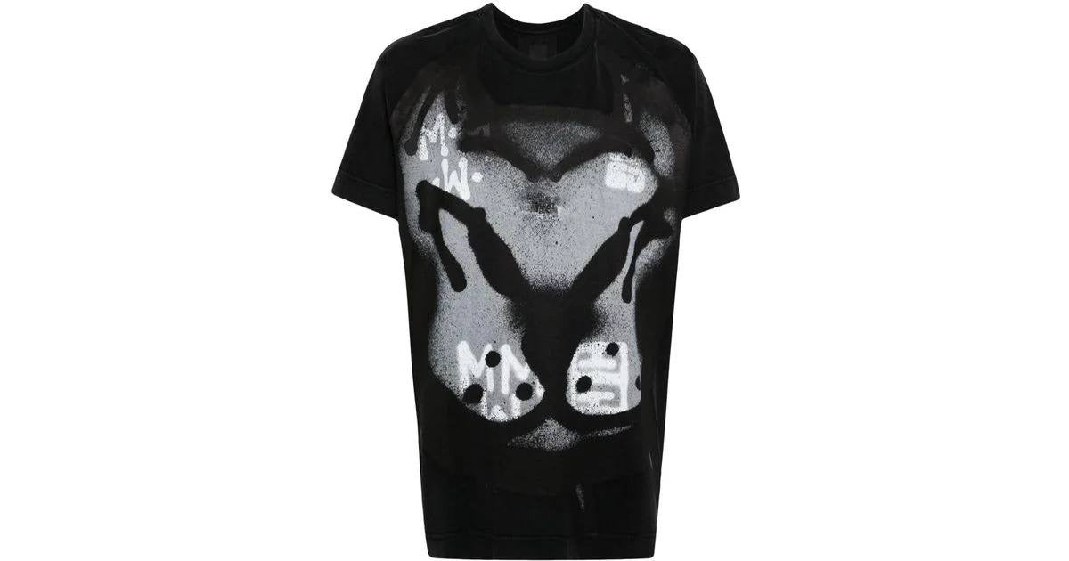 Givenchy x Chito Washed Black Dog Graffiti T-shirt