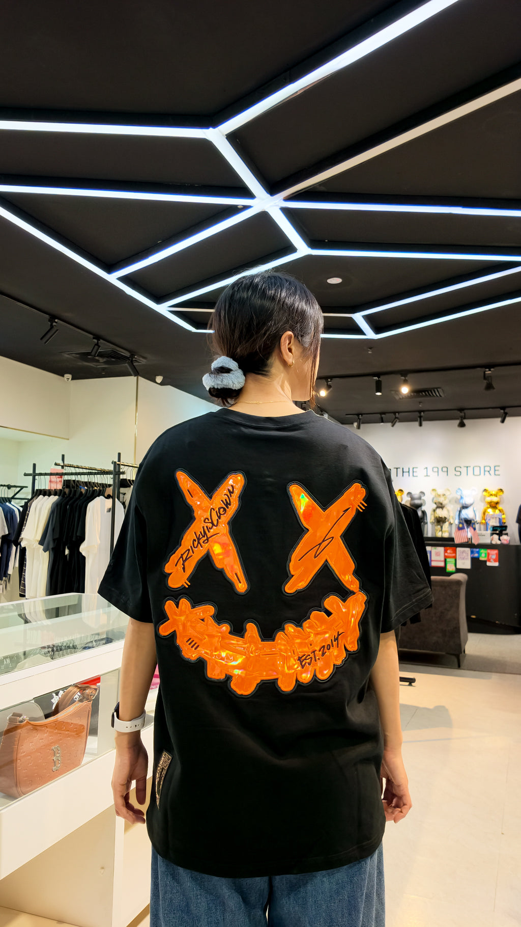 RICKYISCLOWN ALL STAR ORANGE LAVA CRYSTALLINE TEE BLACK