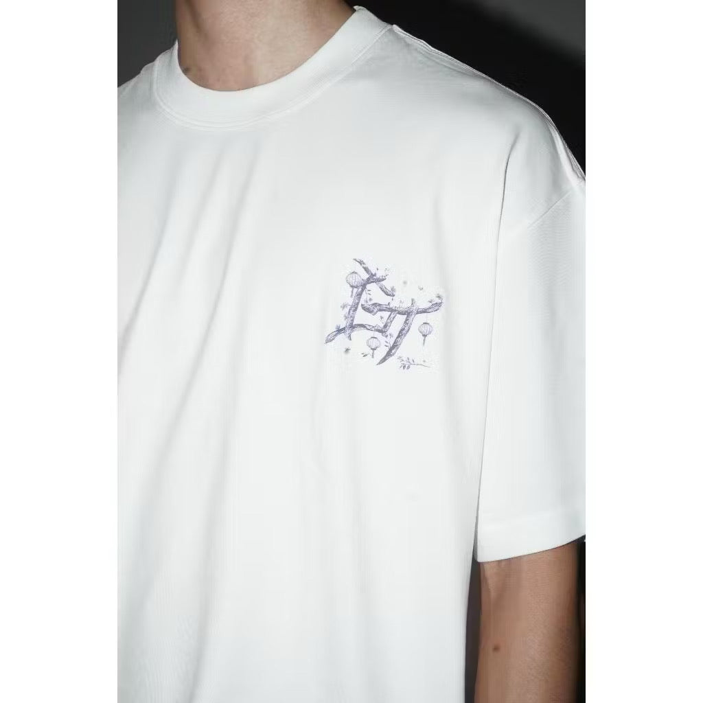 GOAT ORIENTAL NIGHTS BLUE LOGO WHITE T SHIRT