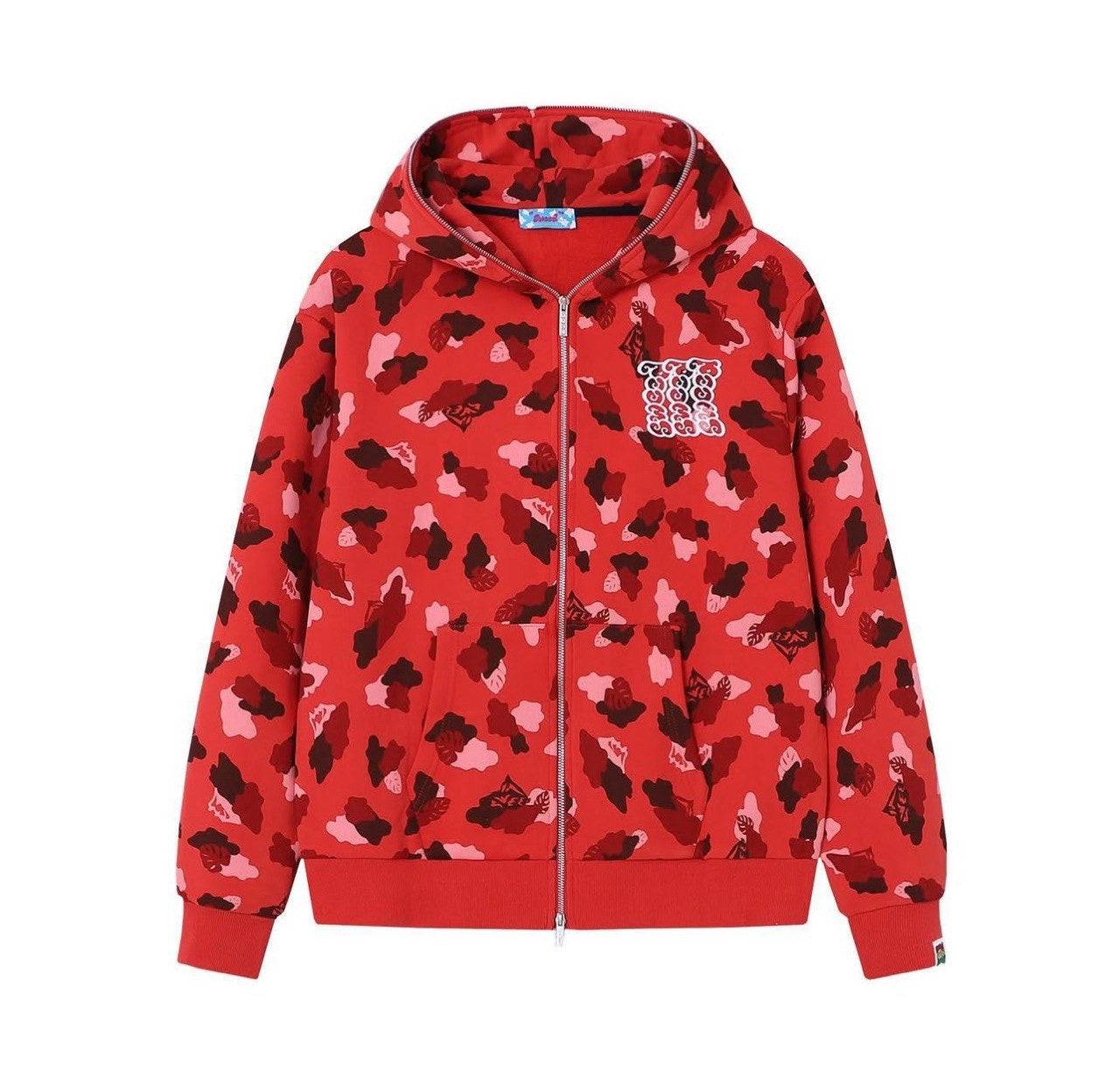 SWEED CAMO ZIP UP HOODIE RED