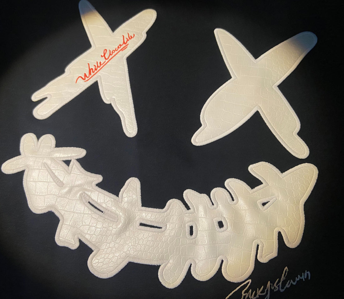 RICKYISCLOWN WHITE SNAKE SKIN BLACK T SHIRT