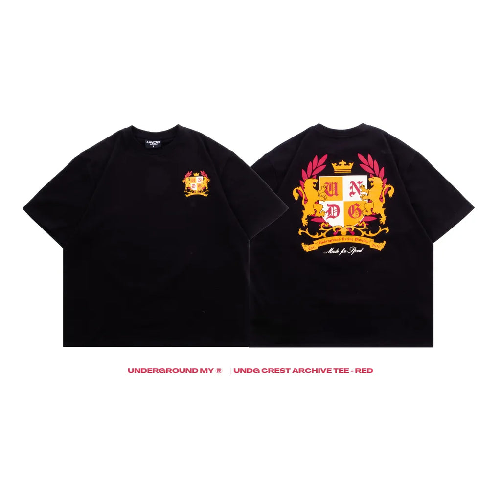 UNDG CREST ARCHIVE TEE BLACK/RED