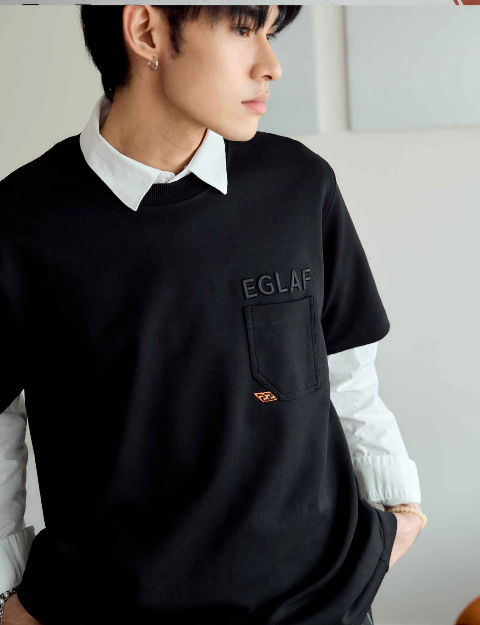 EGLAF BASIC26 POCKET TEE BLACK
