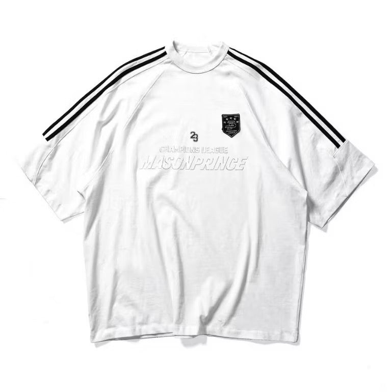 MASONPRINCE BLACK STRIPES 23 WHITE TEE