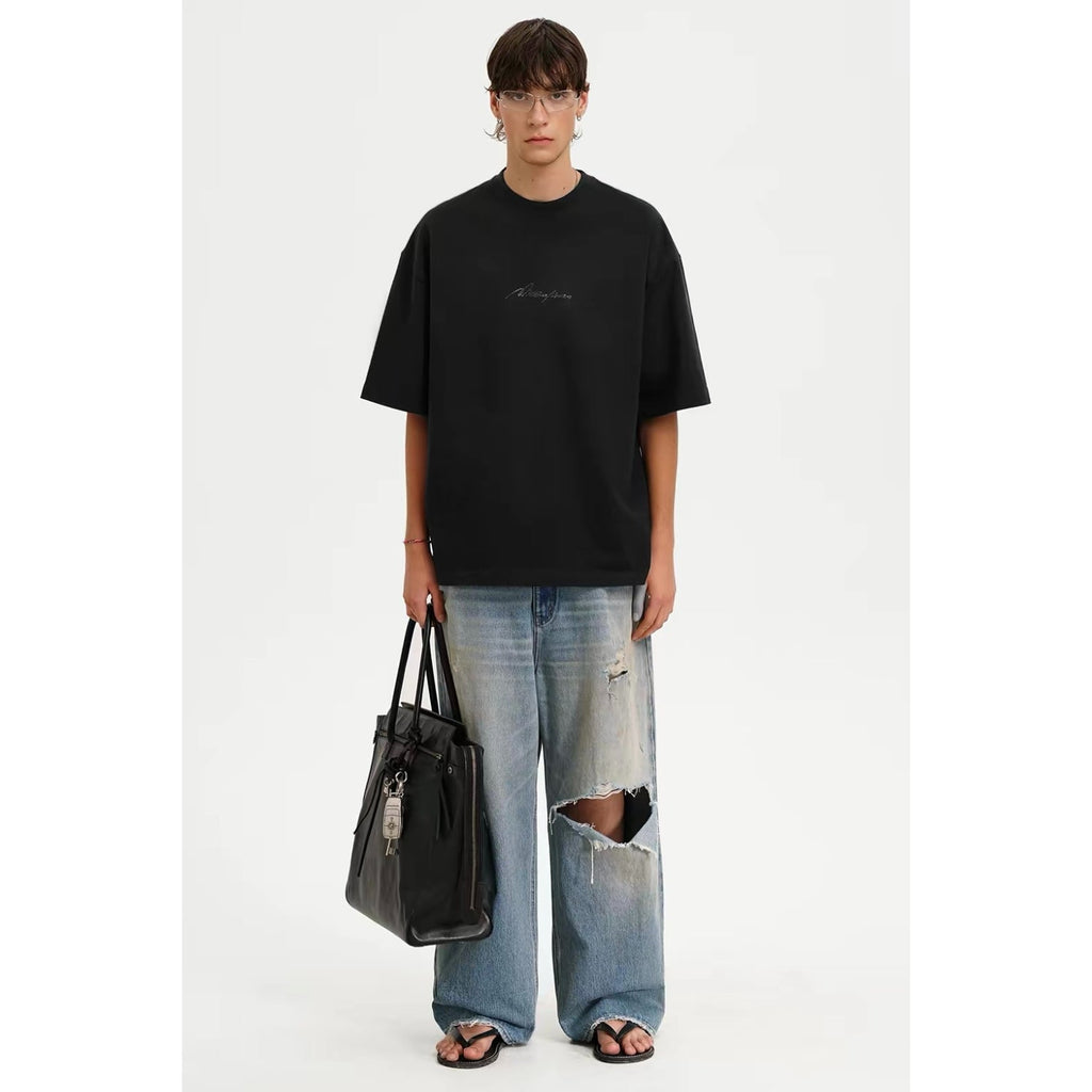 MASONPRINCE RHINESTONE LOGO TEE BLACK