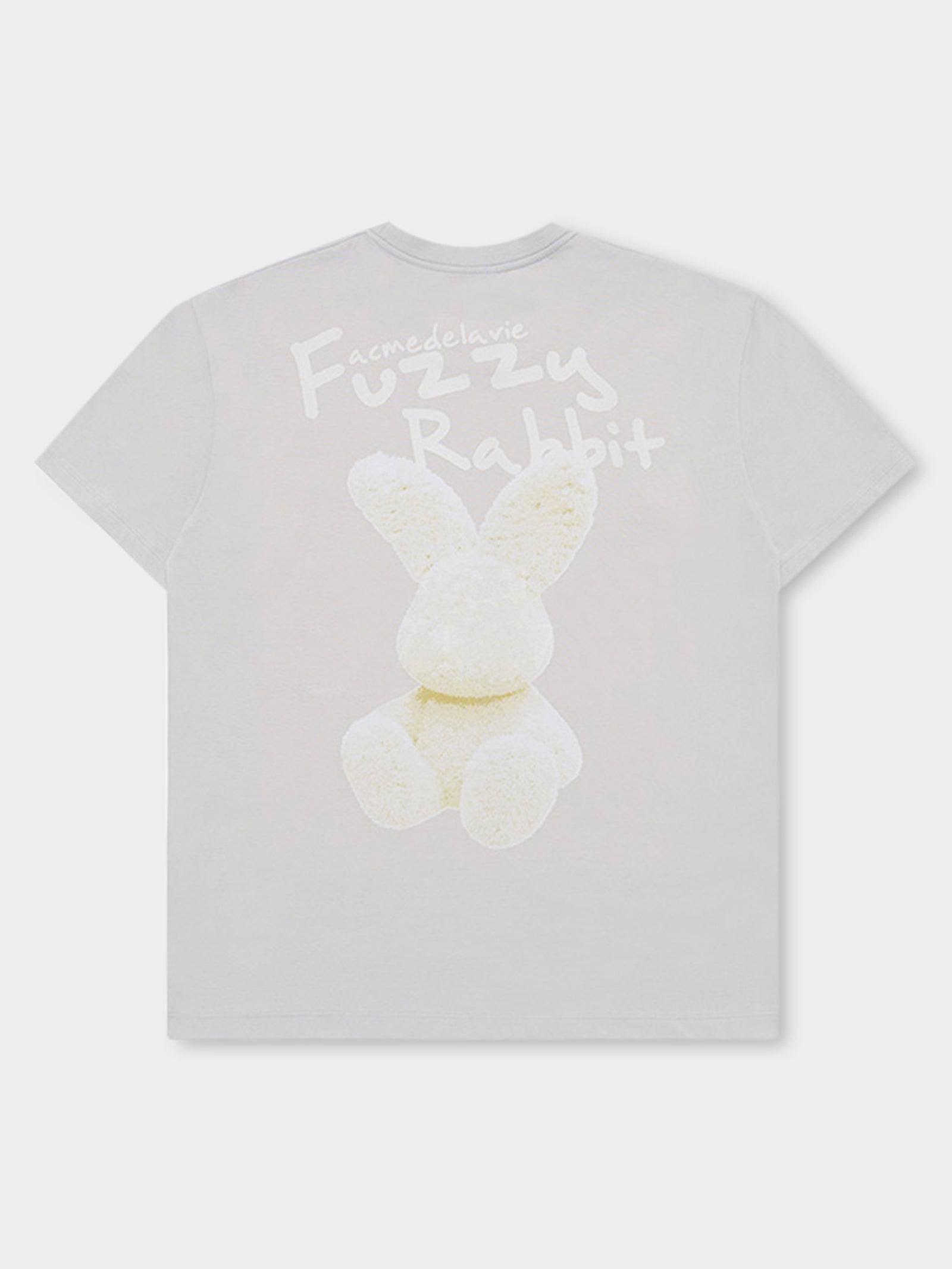 ADLV WHITE FUZZY RABBIT WHITE TEE