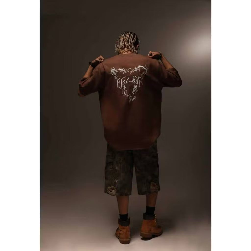 EGLAF THORN LOGO TEE BROWN