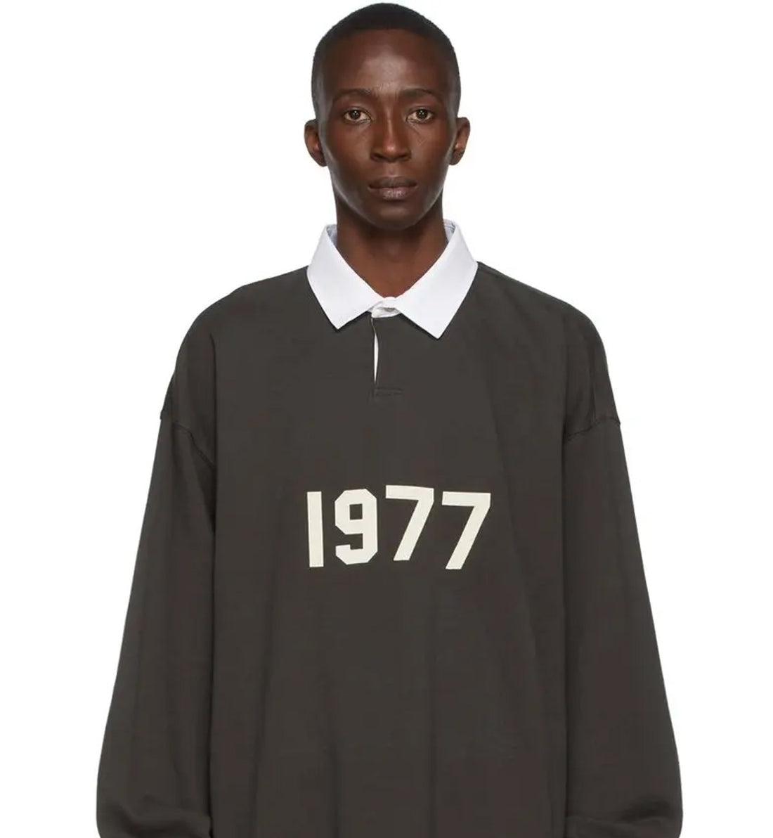 Fear of God Essentials 1977 Henley Rugby Off Black