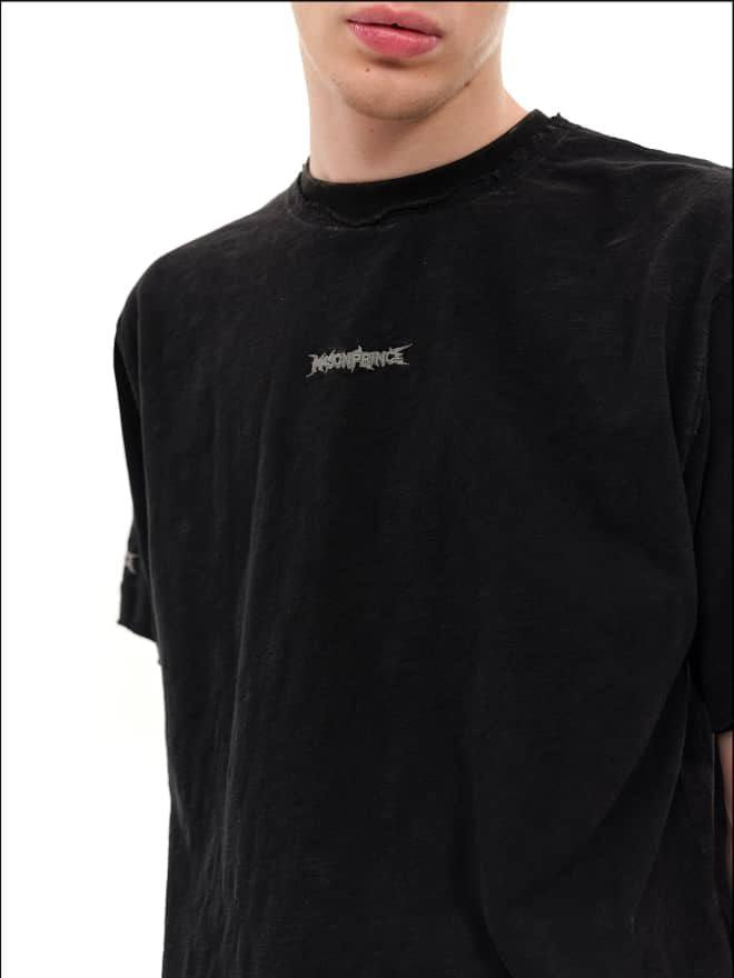 MASONPRINCE BAMBOO COTTON GE TE BLUE LOGO TEE BLACK