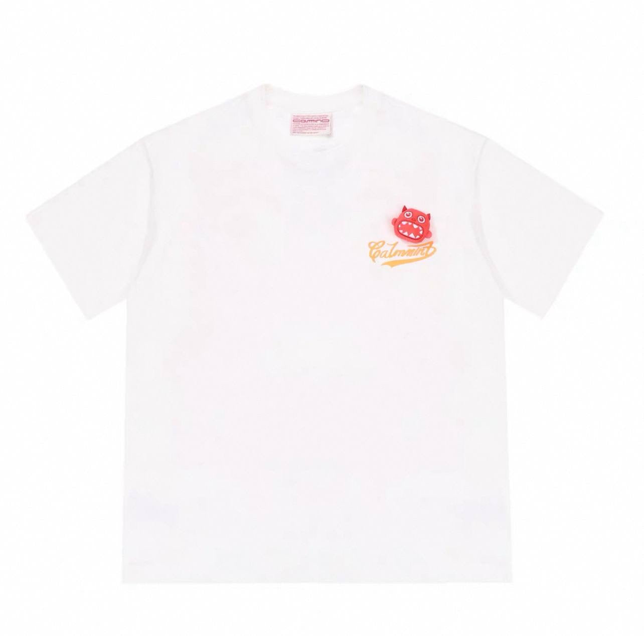 Calmmind Neon Logo Monster Tee in white and yellow