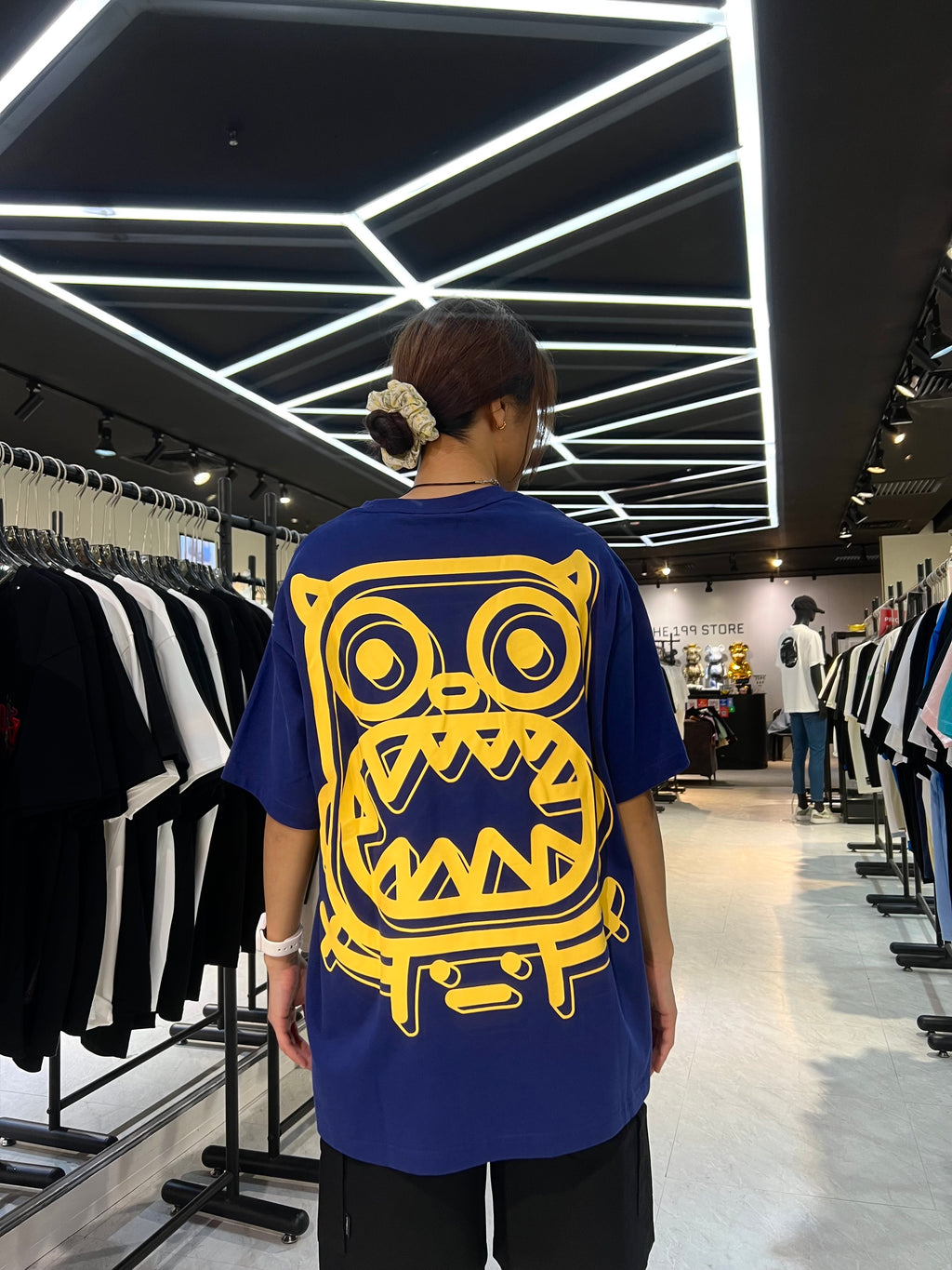 Calmmind Neon Logo Monster Tee in blue and yellow