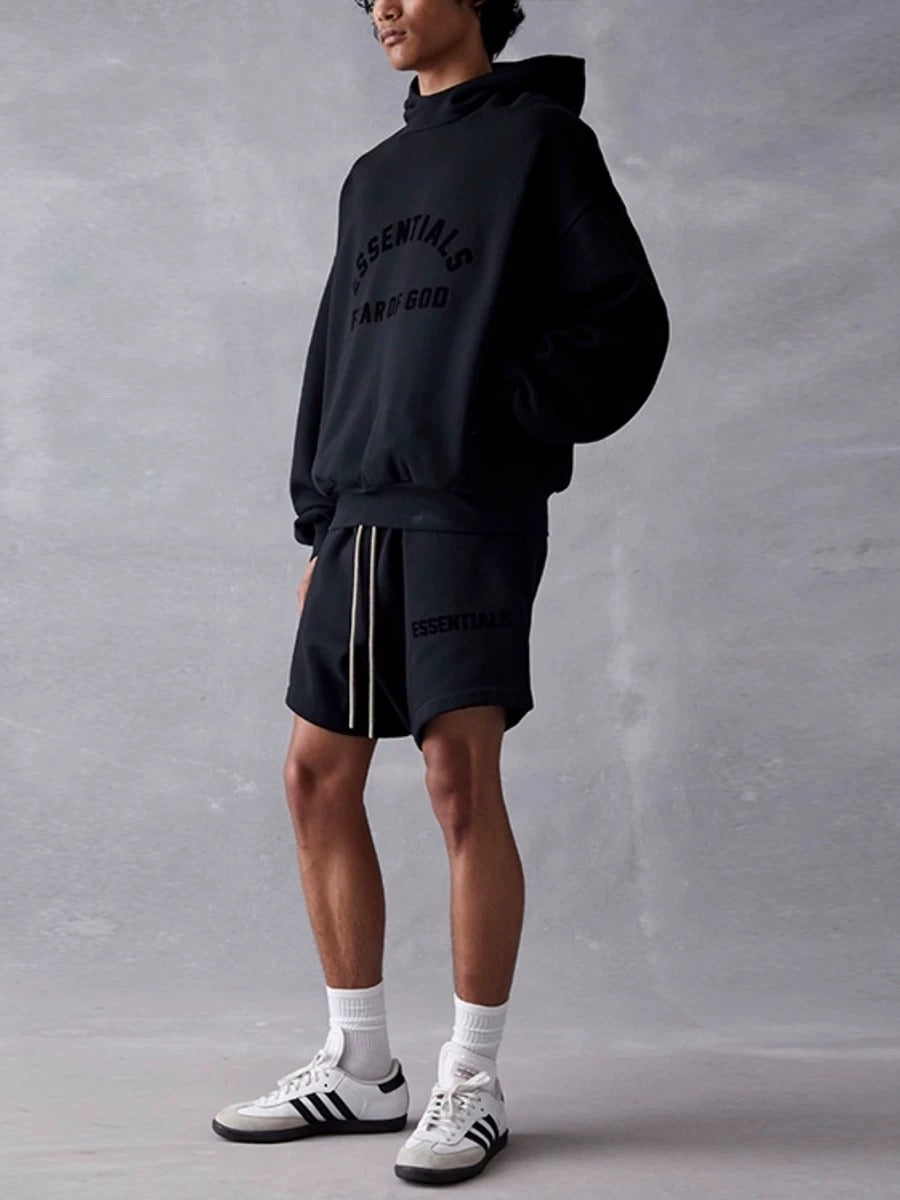 Fear of God Essentials SS23 Bonded Logo Hoodie Jet Black