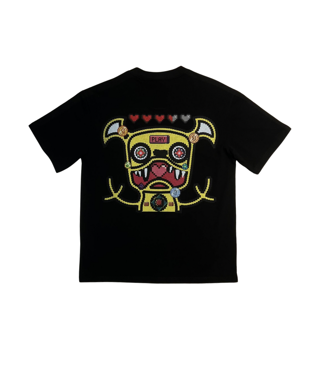MINDLESS YELLOW ROBOT LOGO TEE BLACK