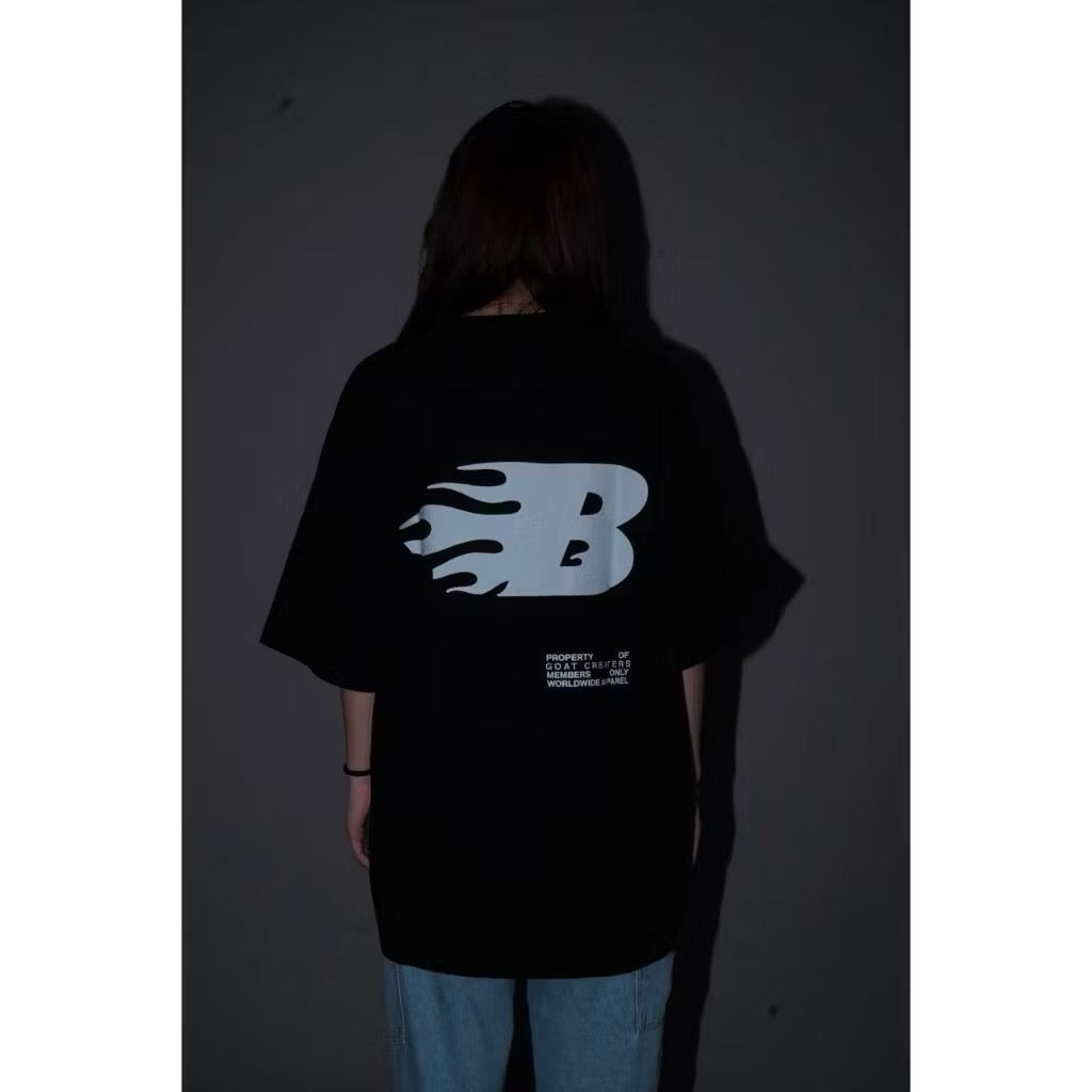 GOAT BLAZE WHITE LOGO BLACK T SHIRT