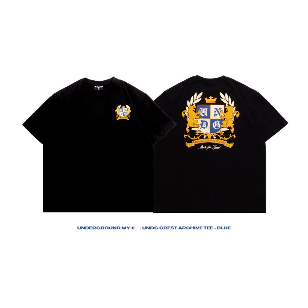 UNDG CREST ARCHIVE TEE BLACK/BLUE