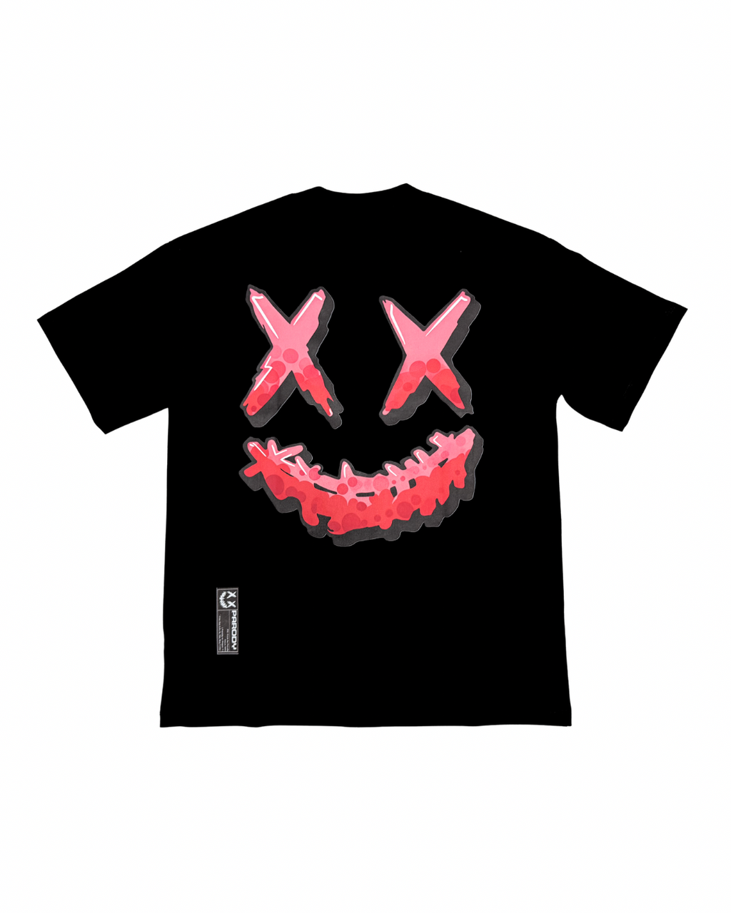 PARODY SMILEY FACE DESIGN 053 BLACK T SHIRT