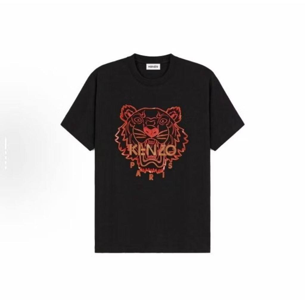 KENZO EMBROIDERY RED TIGER BLACK T SHIRT (OS) OVERSIZED