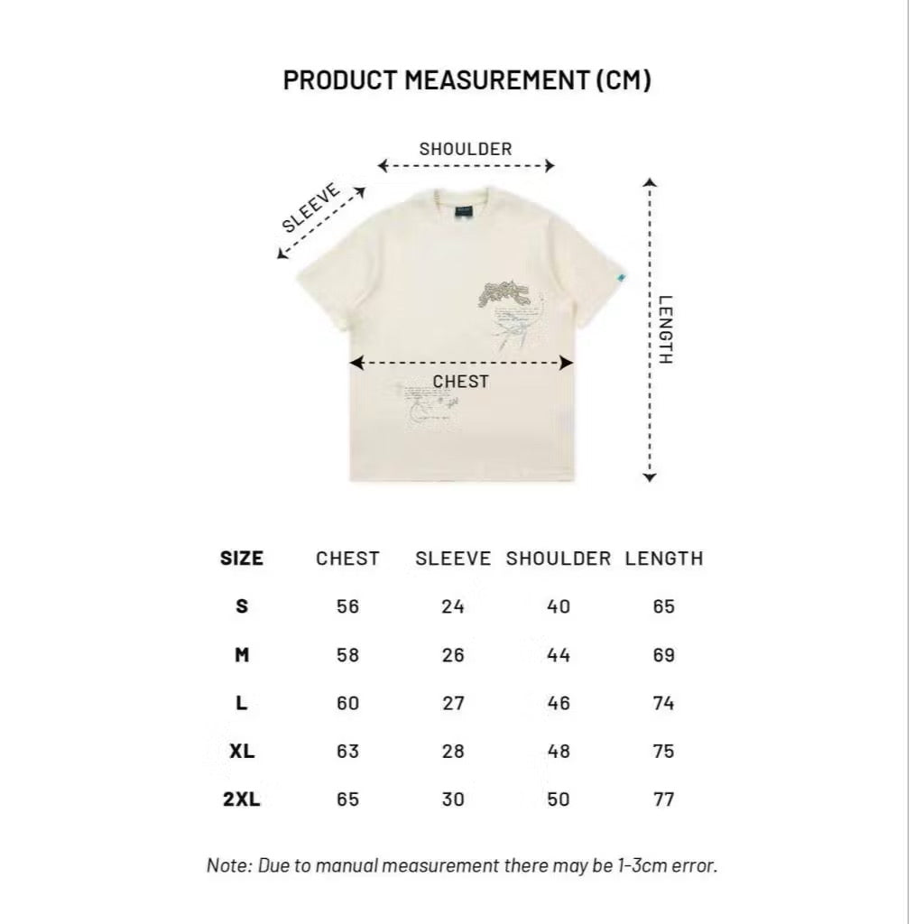 EGLAF FRAGMENTS JOURNAL TEE CREAM WHITE