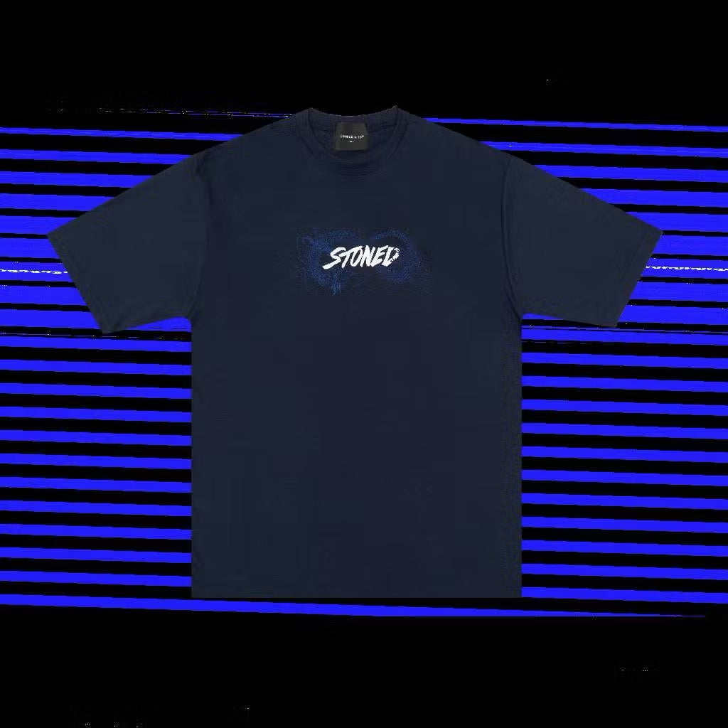 STONED BLESSED25: GENETIC NAGA TEE NAVY