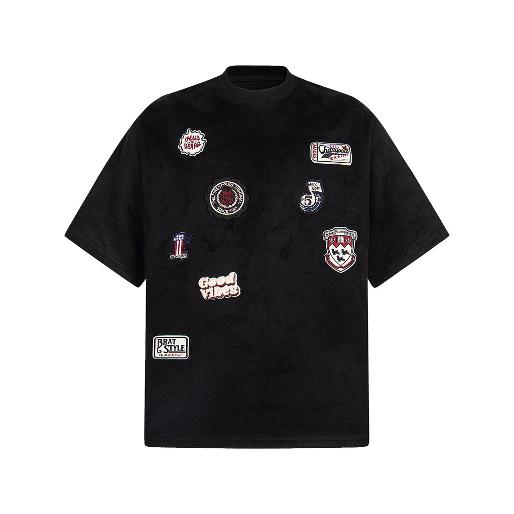 GOOD VIBES PATCHES BLACK T SHIRT (PRE-ORDER)