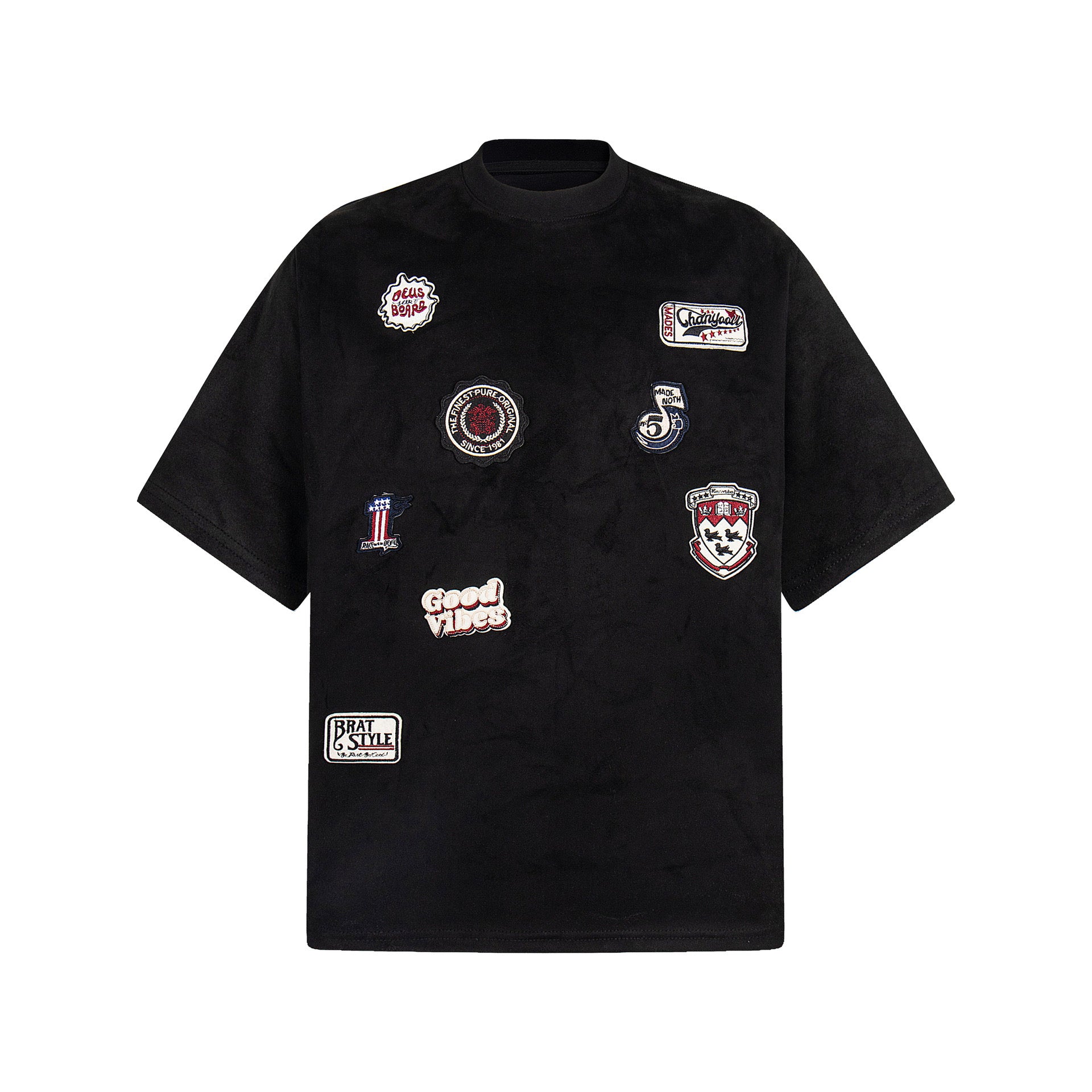 GOOD VIBES PATCHES BLACK T SHIRT (PRE-ORDER)