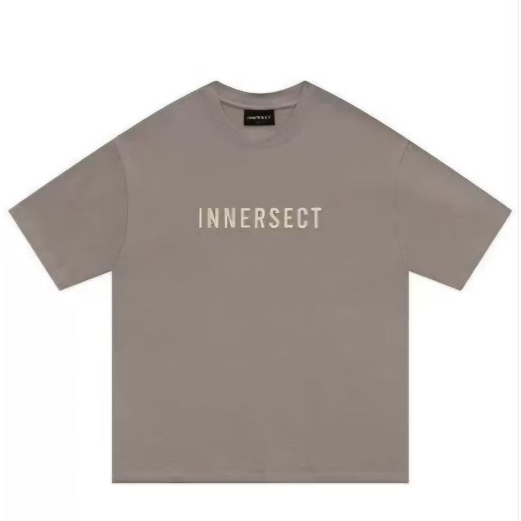 INNERSECT FRONT WORD BACK TRIANGLE LOGO BROWN T SHIRT