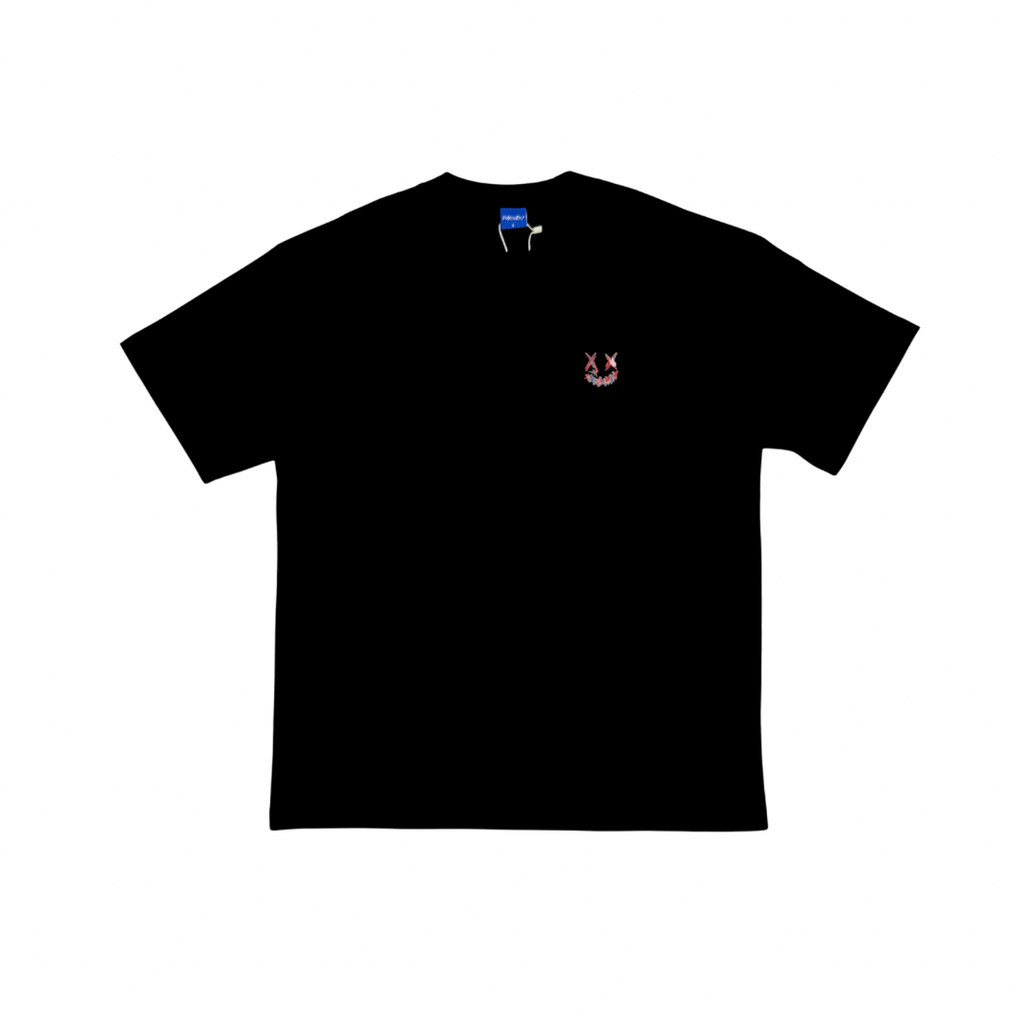 PARODY SMILEY FACE DESIGN 061 BLACK T SHIRT