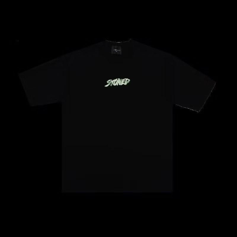 STONED GOLDEN JADE: GENETIC HEXAGON JADE TEE BLACK