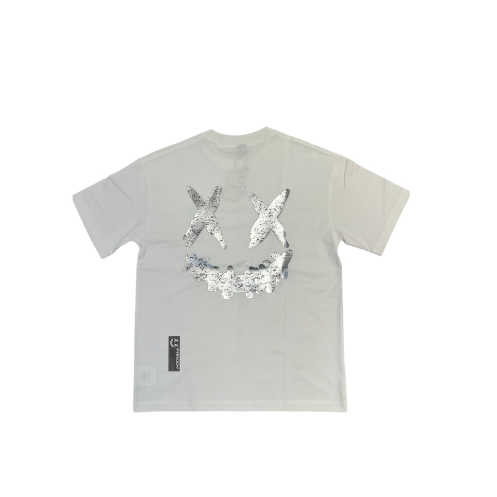 PARODY 3D SMILEY FACE DESIGN 071 WHITE T SHIRT
