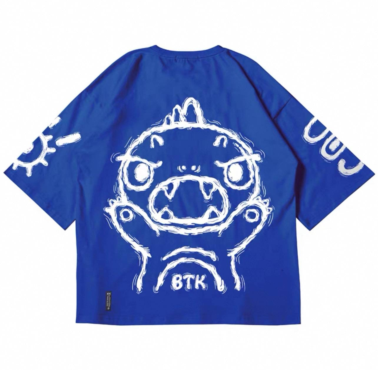 BTK WHITE LOGO TEE BLUE