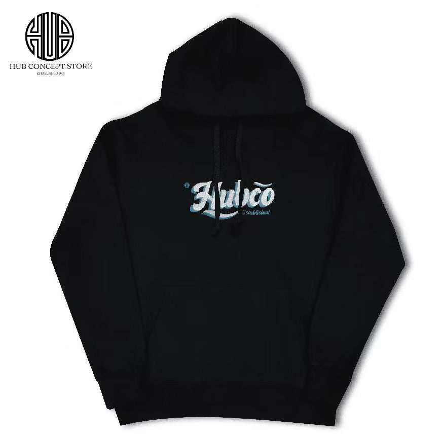 HUB CO EMBROIDERED HOODIE BLACK