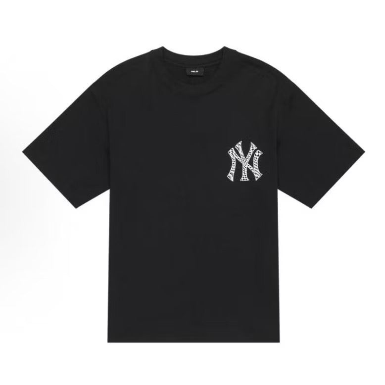 MLB BLACK WHITE MONOGRAM BLACK T SHIRT