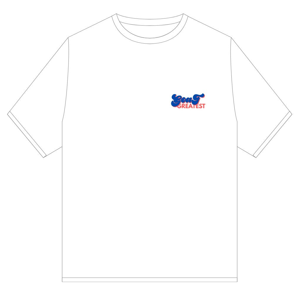 GOAT BLUE & RED RETRO TEE SHIRT WHITE