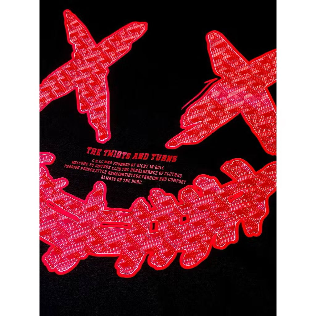 RICKYISCLOWN TWIST AND TURNS BLACK TEE